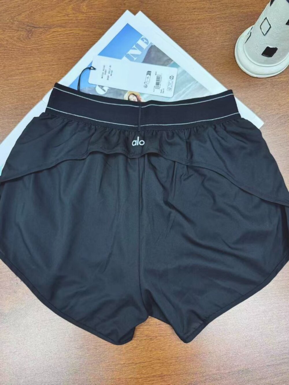 Alo Yoga Match Point Black Sport,Casual,Everyday High-Waisted Shorts ๐๐ - Picture 4 of 8